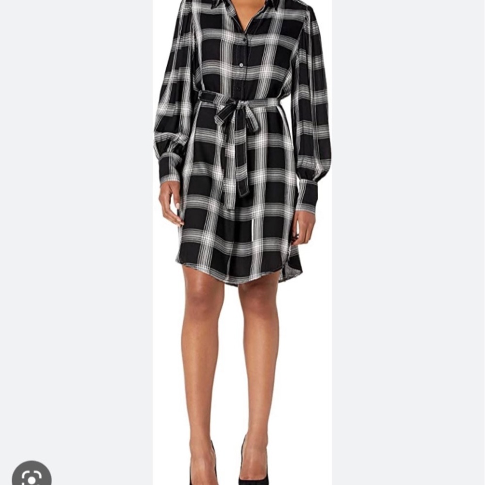 Max studio plaid shirtdress